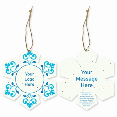 Grow-A-Note® Customizable Plantable Snowflake Ornaments - Swirl